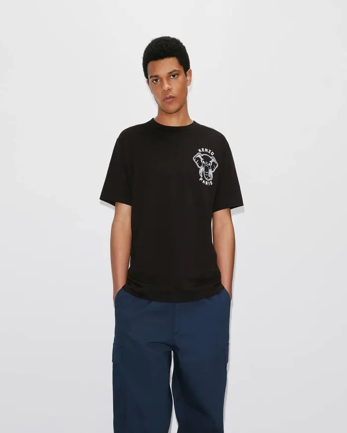 Kenzo TShirts And Polos Men Varsity Jungle039 Elephant Tshirt Black