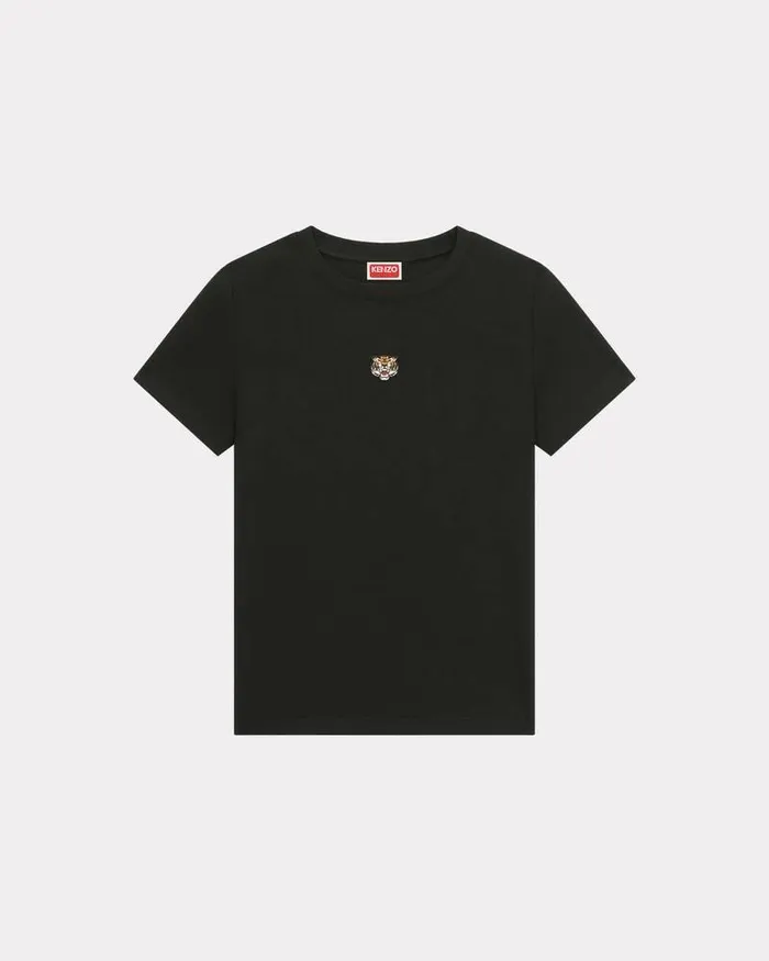 Kenzo TShirts And Polos Women 039Lucky Tiger039 Embroidered Classic Tshirt Black