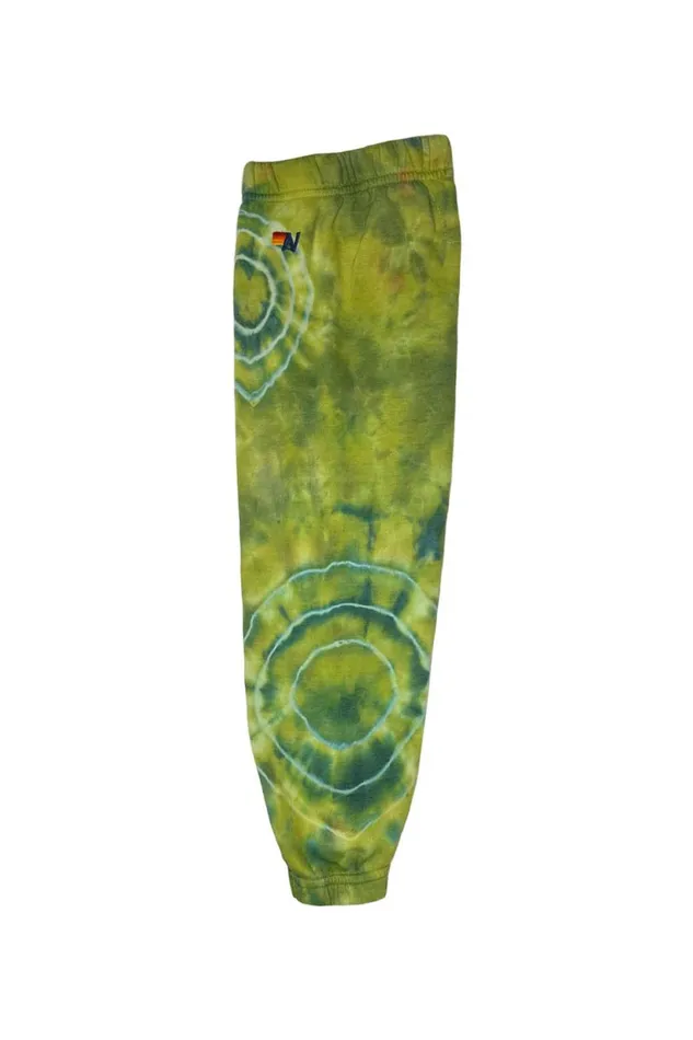 Kids KID039S HAND DYED SWEATPANTS 8211 TIE DYE GREEN YELLOW Aviator Nation