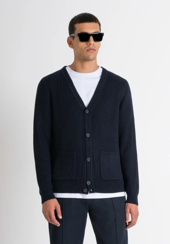 Knitwear Men Antony Morato Regular Fit Sweater In Wool Blend Blue Ink