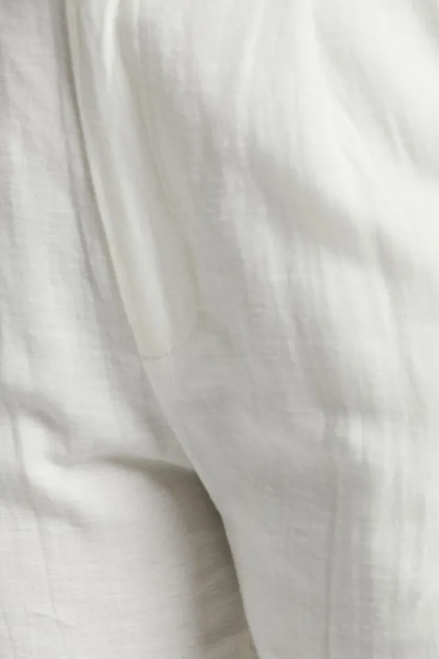 Larissa Trousers 8211 Linen Look Mid Waisted Relaxed Straight Leg Trousers In White Women Showpo Pants