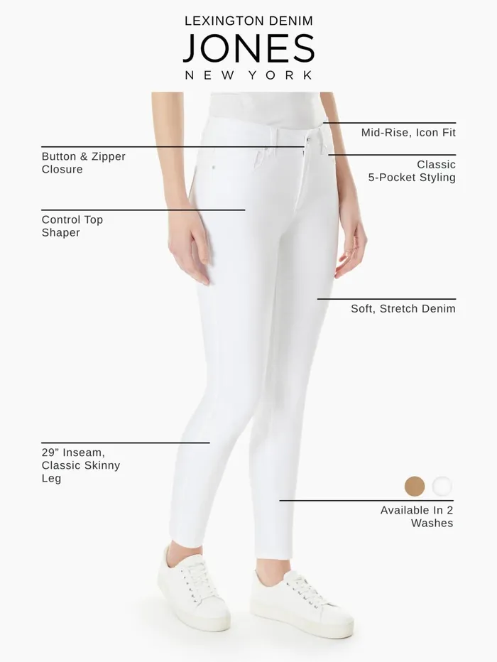Lexington Skinny Jeans Soft White Women Jones New York Cropped Jeans Lexington Skinny Jeans Soft White Women Jones New York Cropped Jeans