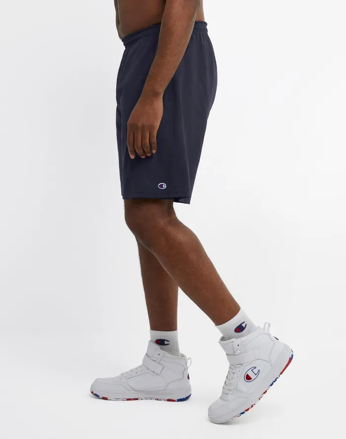Lightweight Lounge Shorts C Patch Logo Big and Tall Navy Men Champion Shorts