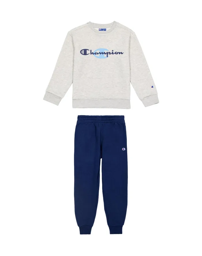 Little Kids Crew And Joggers Set Script With C Logo Oxford Grey Heatherathletic Navy Kids Champion Hoodies and Sweatshirts Little Kids Crew And Joggers Set Script With C Logo Oxford Grey Heatherathletic Navy Kids Champion Hoodies and Sweatshirts