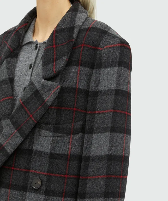 Maxi Check Cloth Coat Women MSGM Jackets And Coats