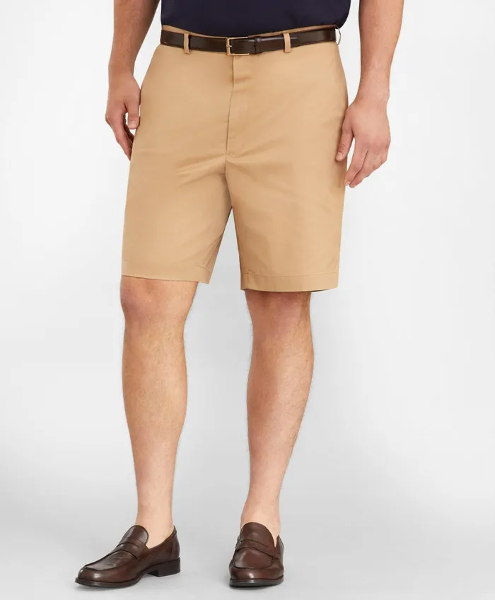 Men Big and Tall Flat Front Stretch Advantage Chino Shorts British Khaki Brooks Brothers Shorts and Swimwear Men Big and Tall Flat Front Stretch Advantage Chino Shorts British Khaki Brooks Brothers Shorts and Swimwear