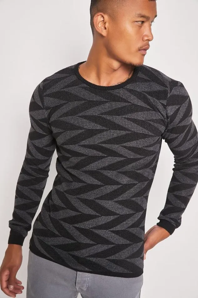 Men Black Dark Gray Sweater With Geometric Print Brentiny Paris Sweatshirts and Pullovers Men Black Dark Gray Sweater With Geometric Print Brentiny Paris Sweatshirts and Pullovers