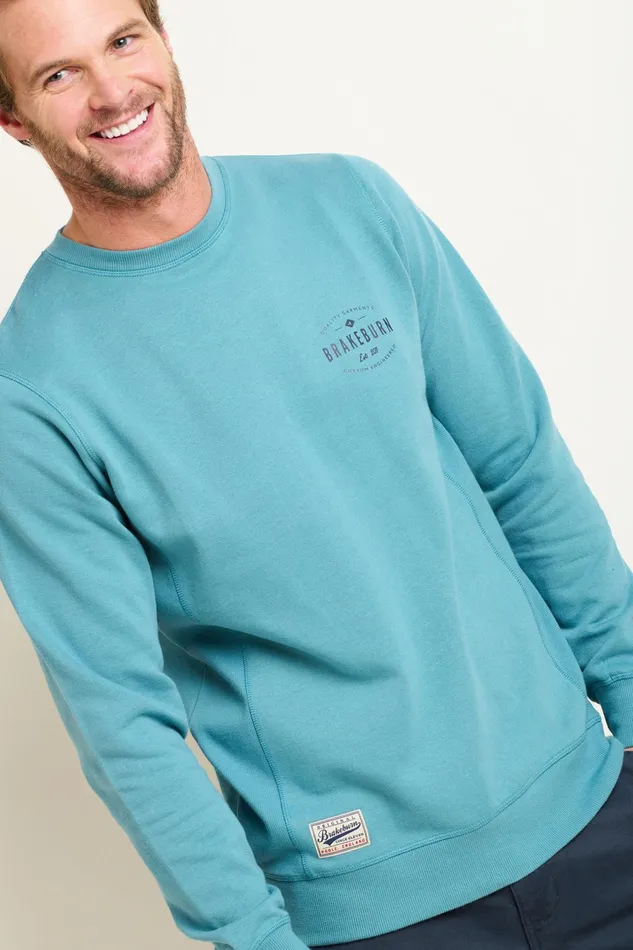 Men Brakeburn Sweatshirts And Hoodies Green Custom Crew Neck Sweat