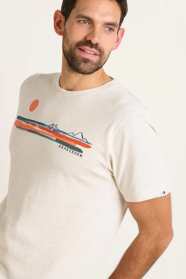 Men Brakeburn TShirts Ecru Painted Bike Graphic Tee