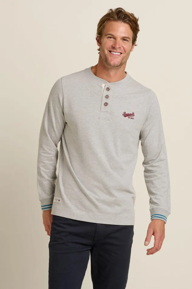 Men Brakeburn TShirts Grey Henley