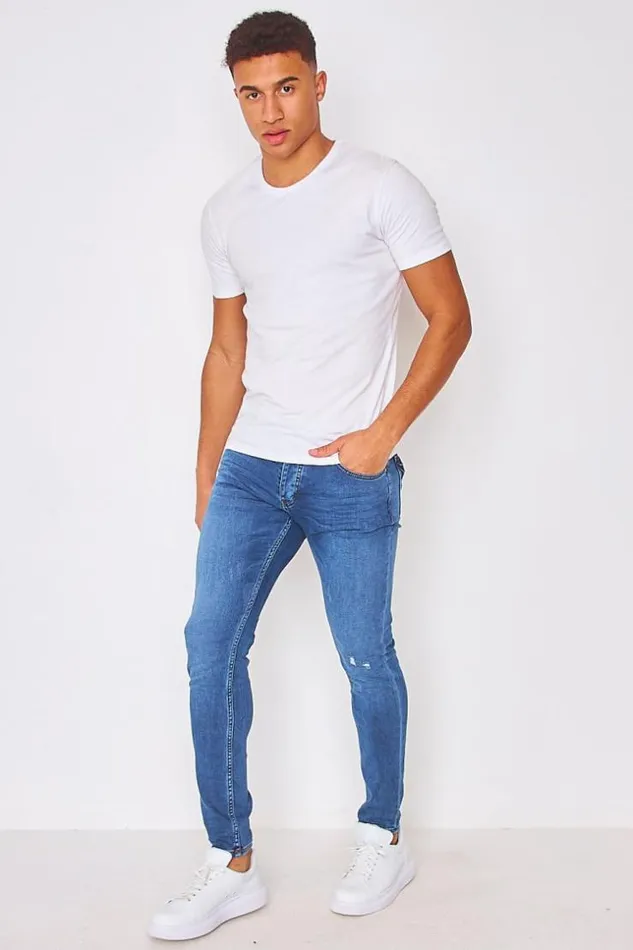 Men Brentiny Jean In Midwash Used Blue Blue Brentiny Paris Jeans