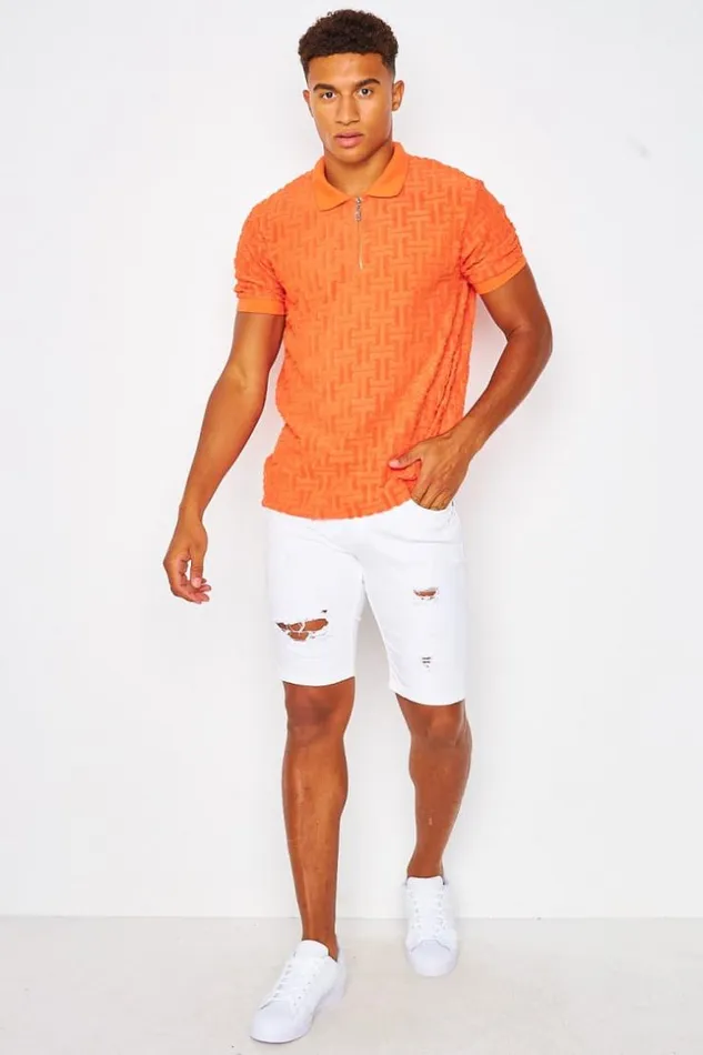 Men Brentiny Ripped Denim Shorts In White White Brentiny Paris Shorts