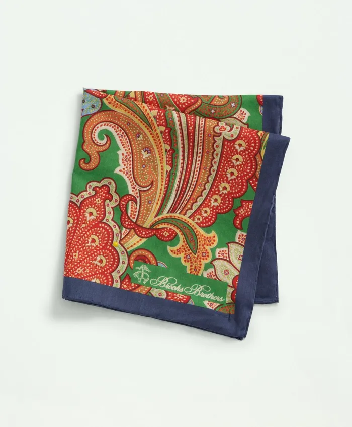 Men Cotton Jacquard Paisley Pocket Square Green Brooks Brothers Ties and Pocket Squares Men Cotton Jacquard Paisley Pocket Square Green Brooks Brothers Ties and Pocket Squares