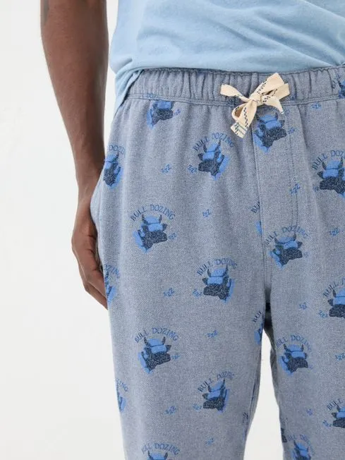 Men Fatface Pajamas and Nightwear Light Blue Bull Dozing Pyjama Bottoms Men Fatface Pajamas and Nightwear Light Blue Bull Dozing Pyjama Bottoms