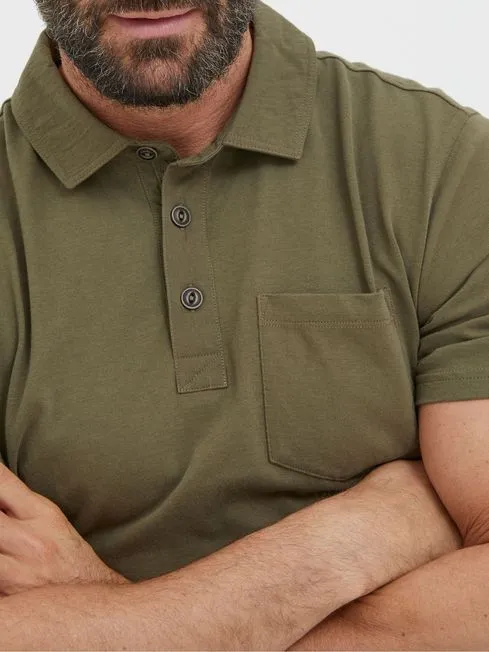 Men Fatface Polo Shirts Green Perranporth Polo Shirt