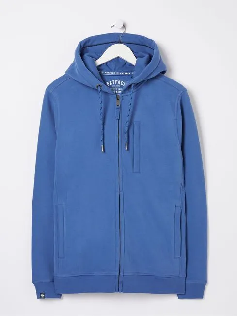 Men Fatface Sweatshirts and Hoodies Brooke Blue Zip Through Hoodie Men Fatface Sweatshirts and Hoodies Brooke Blue Zip Through Hoodie