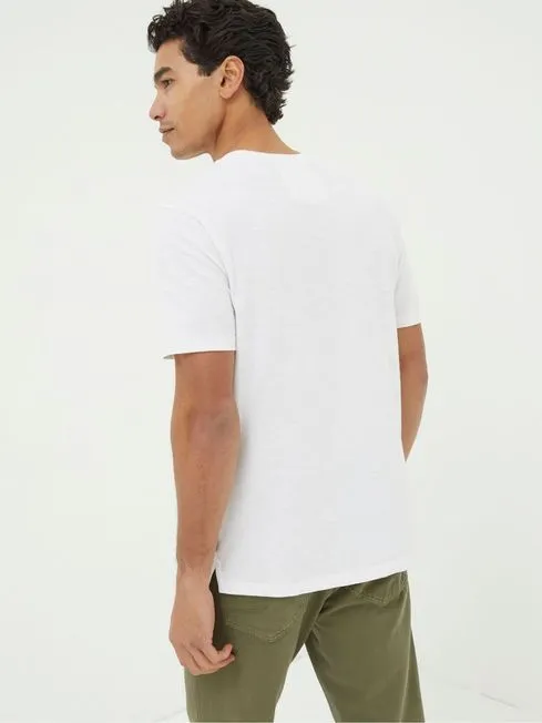 Men Fatface TShirts White 100 Cotton Woodside Slub Henley TShirt Men Fatface TShirts White 100 Cotton Woodside Slub Henley TShirt