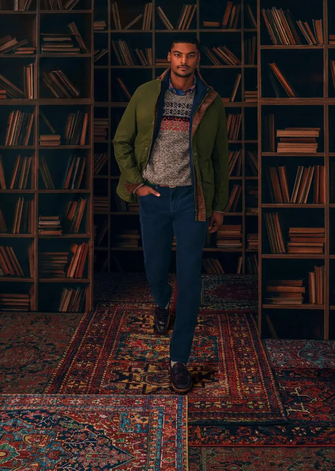 Men FivePocket Stretch Corduroy Pants Navy Brooks Brothers Chinos and Casual Pants