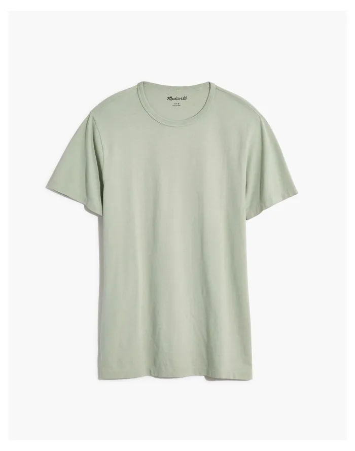 Men Garment Dyed Allday Crewneck Tee Sage Mist Madewell Tees Men Garment Dyed Allday Crewneck Tee Sage Mist Madewell Tees