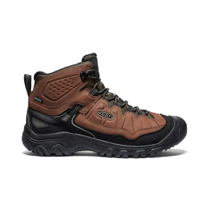 Men KEEN Hike Targhee IV Mid Height Waterproof BisonBlack Leather Hiking Boot