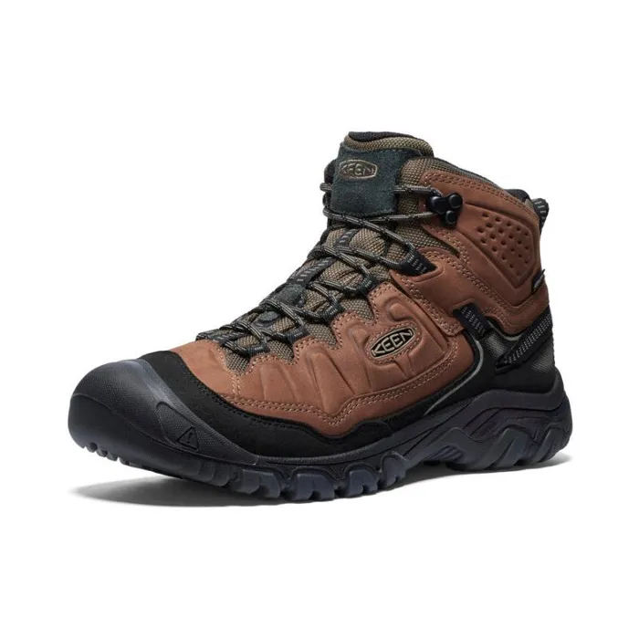 Men KEEN Hike Targhee IV Mid Height Waterproof BisonBlack Leather Hiking Boot