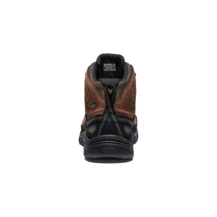 Men KEEN Hike Targhee IV Mid Height Waterproof BisonBlack Leather Hiking Boot