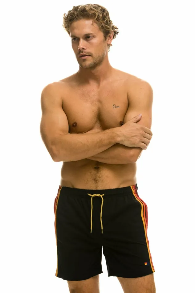 Men MEN039S 5 STRIPE FLEX SHORTS 8211 BLACK Aviator Nation Shorts Men MEN039S 5 STRIPE FLEX SHORTS 8211 BLACK Aviator Nation Shorts