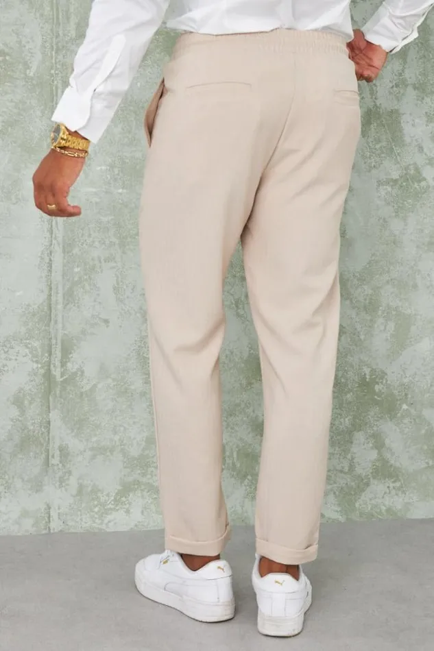 Men Pantalon Beige Uni Beige Brentiny Paris Pants