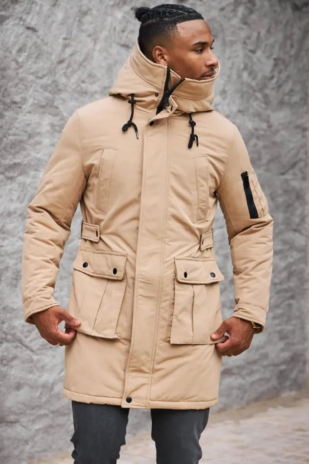 Men Parka Beige Capuche Longue Poches Beige Brentiny Paris Parkas And Down Jackets Men Parka Beige Capuche Longue Poches Beige Brentiny Paris Parkas And Down Jackets