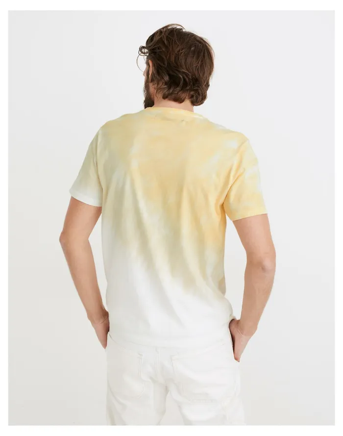 Men Pima Low Key Pocket Tee In Tie Dye Light Lemon Arc Tie Dye Madewell Tees Men Pima Low Key Pocket Tee In Tie Dye Light Lemon Arc Tie Dye Madewell Tees
