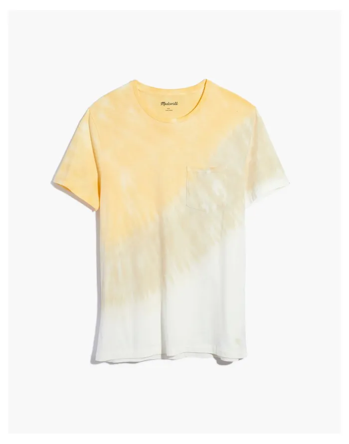 Men Pima Low Key Pocket Tee In Tie Dye Light Lemon Arc Tie Dye Madewell Tees Men Pima Low Key Pocket Tee In Tie Dye Light Lemon Arc Tie Dye Madewell Tees