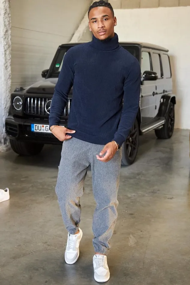 Men Pull Bleu Fonc Col Roul En Velours Ctel Blue Brentiny Paris Sweatshirts and Pullovers Men Pull Bleu Fonc Col Roul En Velours Ctel Blue Brentiny Paris Sweatshirts and Pullovers