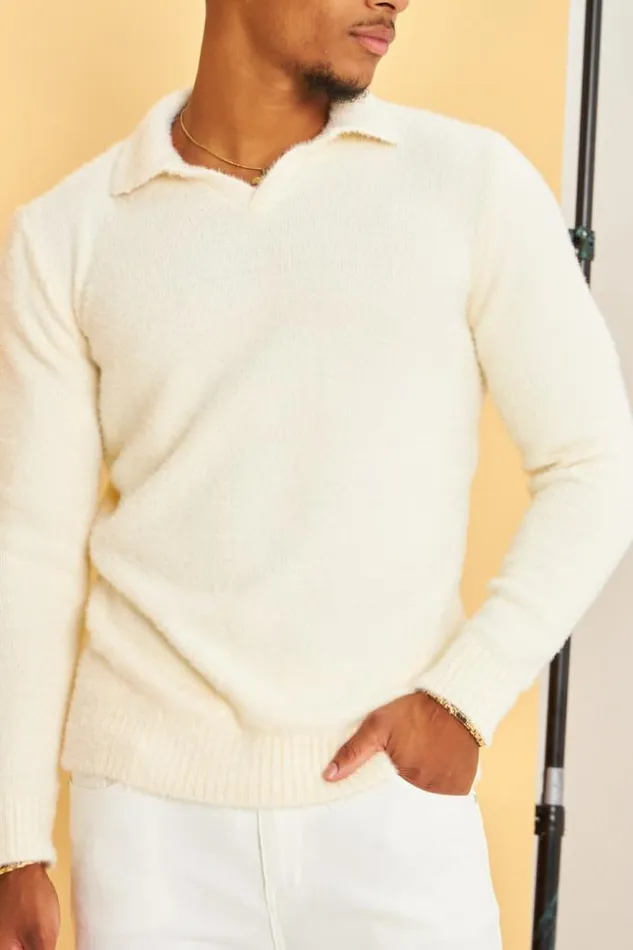 Men Pull cru En Laine A Col Rabats Ecru Brentiny Paris Sweatshirts and Pullovers Men Pull cru En Laine A Col Rabats Ecru Brentiny Paris Sweatshirts and Pullovers