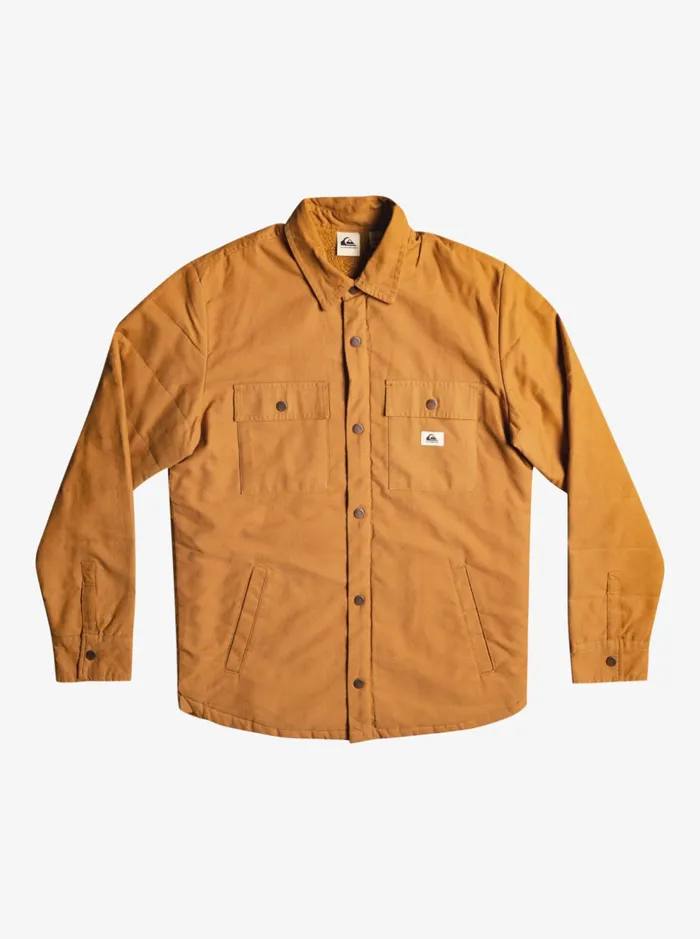 Men Quiksilver Jackets Downrail Canvas Chore Jacket Brown Sugar