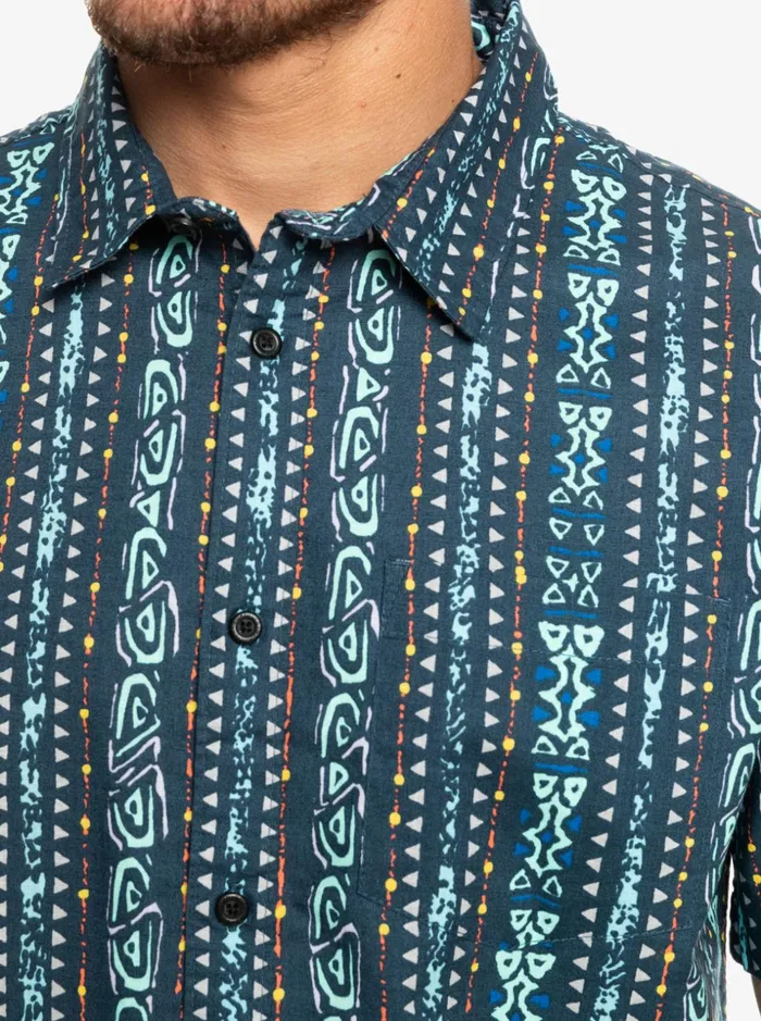 Men Quiksilver Shirts and Polos Tracks Short Sleeve Shirt Midnight Navy Tracks Men Quiksilver Shirts and Polos Tracks Short Sleeve Shirt Midnight Navy Tracks