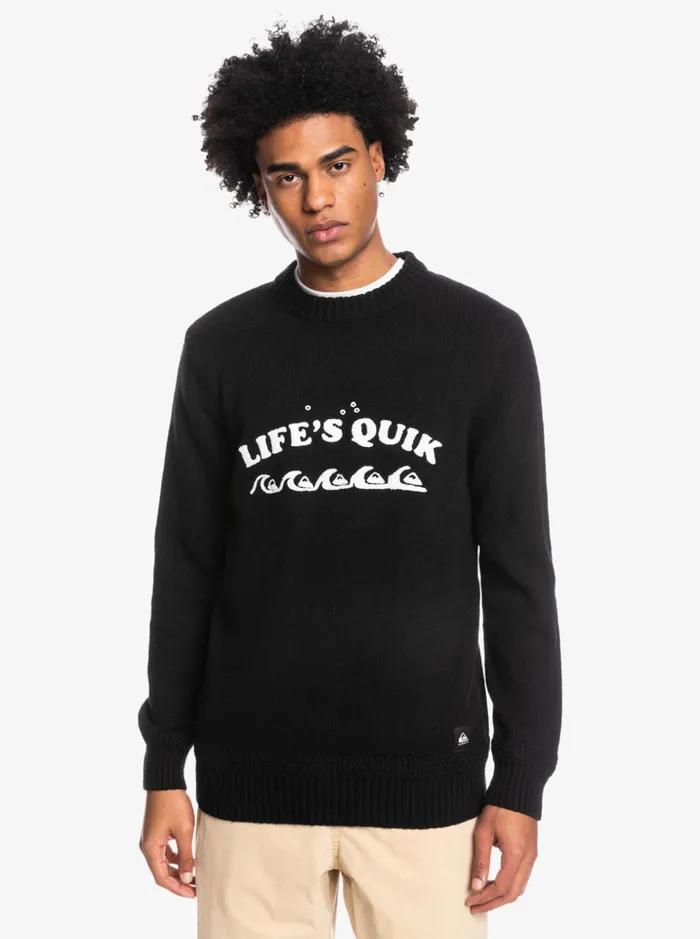 Men Quiksilver Sweatshirts and Hoodies Life039s Quik Crewneck Sweater Black Men Quiksilver Sweatshirts and Hoodies Life039s Quik Crewneck Sweater Black