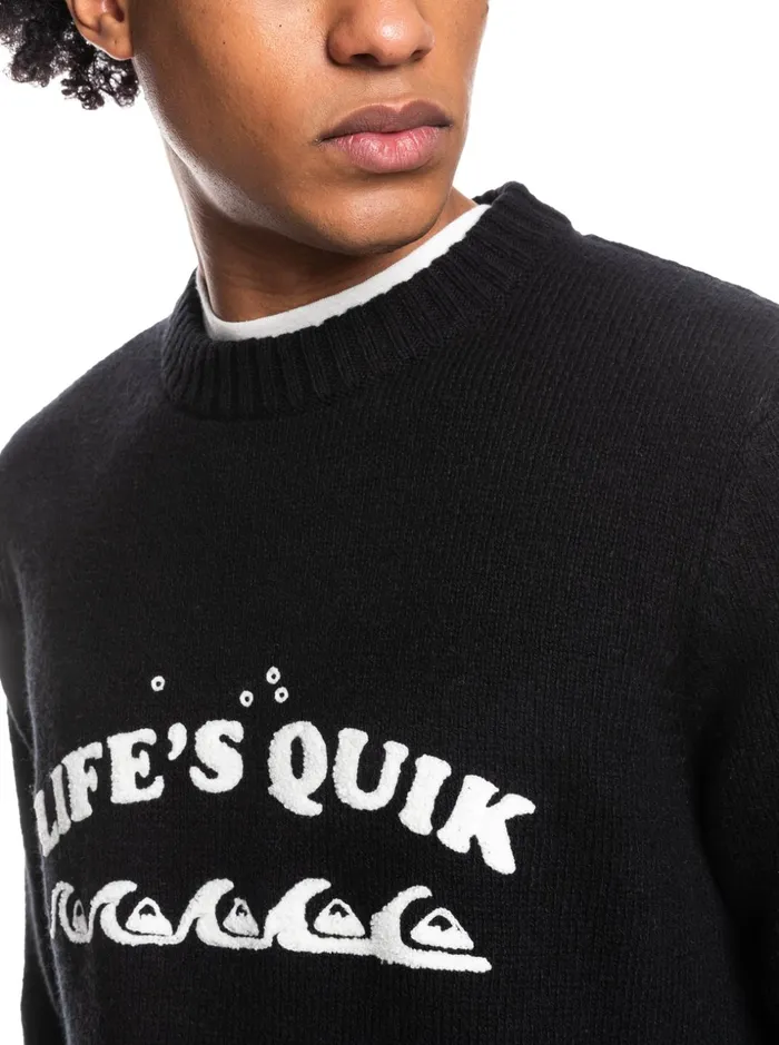 Men Quiksilver Sweatshirts and Hoodies Life039s Quik Crewneck Sweater Black Men Quiksilver Sweatshirts and Hoodies Life039s Quik Crewneck Sweater Black