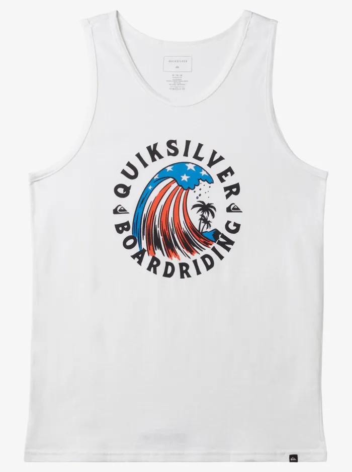 Men Quiksilver Tees Home Of The Wave Tank White
