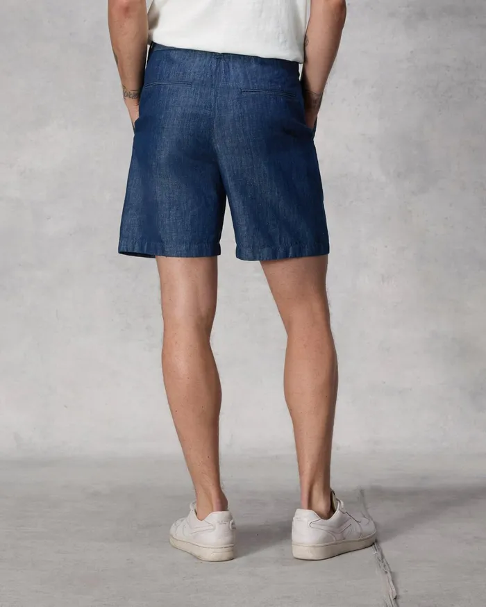 Men Rag and Bone Jeans Elliot Pleated Denim Short Dark Indigo Men Rag and Bone Jeans Elliot Pleated Denim Short Dark Indigo