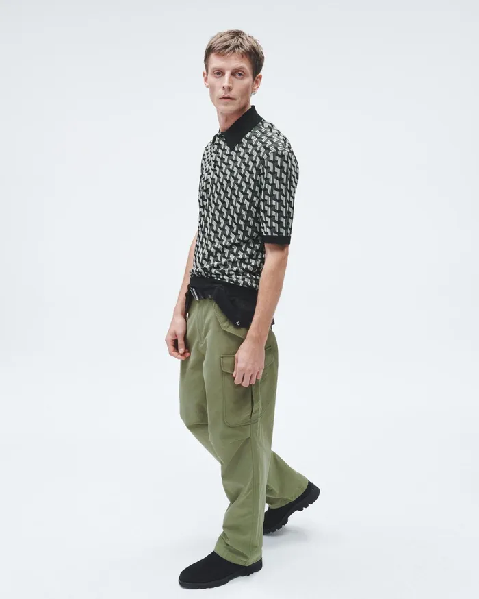 Men Rag and Bone Polos Vaughn Viscose Short Sleeve Polo Army Multi Men Rag and Bone Polos Vaughn Viscose Short Sleeve Polo Army Multi