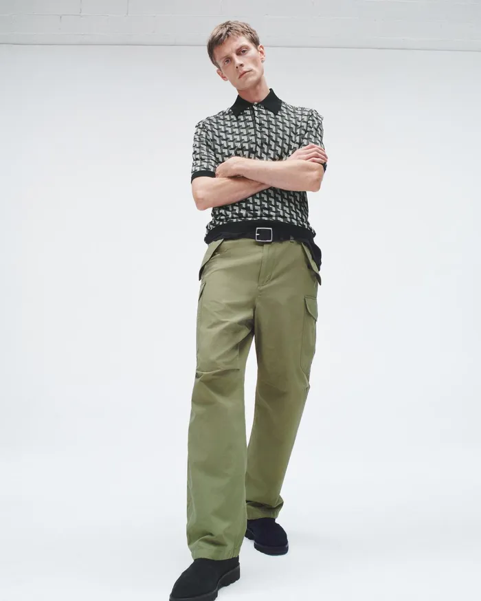 Men Rag and Bone Polos Vaughn Viscose Short Sleeve Polo Army Multi Men Rag and Bone Polos Vaughn Viscose Short Sleeve Polo Army Multi