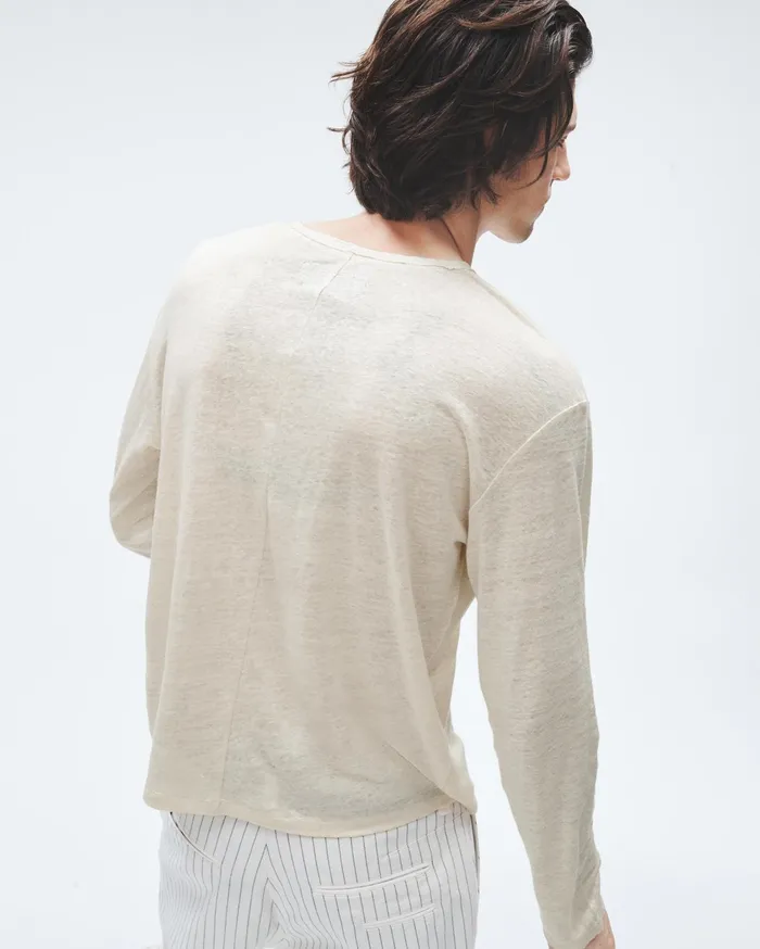 Men Rag and Bone TShirts Kerwin Long Sleeve Tee Turtledove Men Rag and Bone TShirts Kerwin Long Sleeve Tee Turtledove