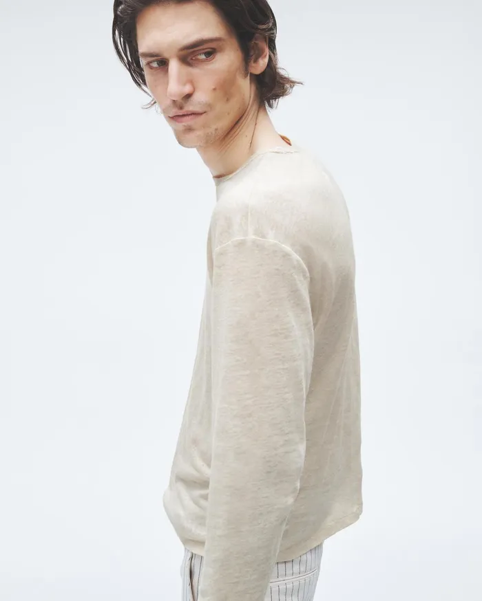 Men Rag and Bone TShirts Kerwin Long Sleeve Tee Turtledove Men Rag and Bone TShirts Kerwin Long Sleeve Tee Turtledove