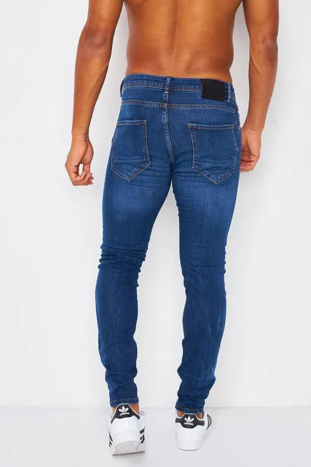 Men Ripped Brentiny Jean In Blue Blue Brentiny Paris Jeans