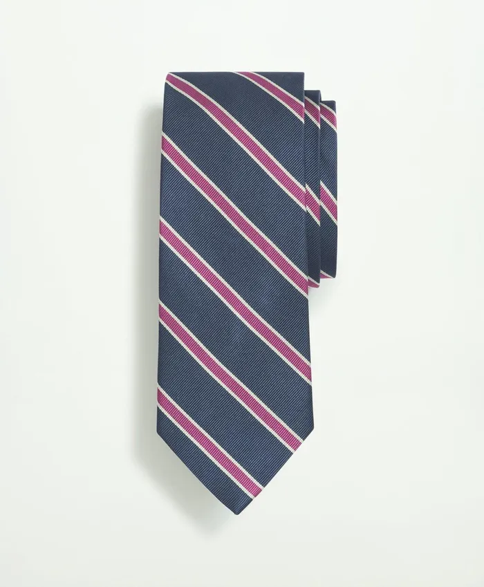Men Silk Mini Bb2 Rep Stripe Tie Navypurple Brooks Brothers Ties and Pocket Squares