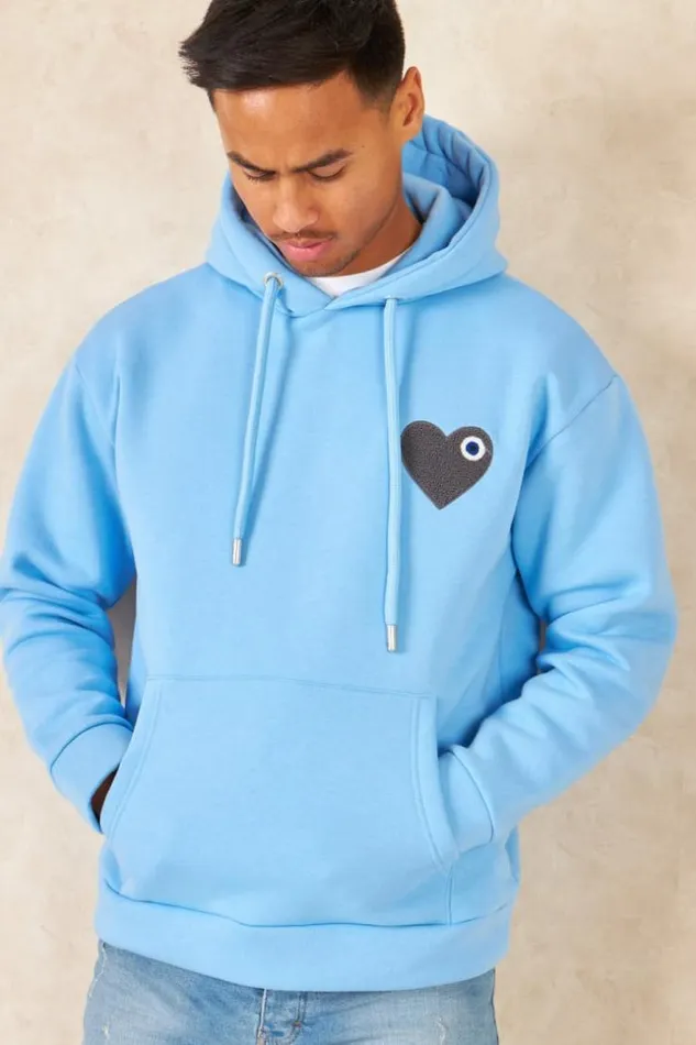 Men Sweat Capuche Coeur Brod Bleu Clair Blue Brentiny Paris Sweatshirts and Pullovers Men Sweat Capuche Coeur Brod Bleu Clair Blue Brentiny Paris Sweatshirts and Pullovers