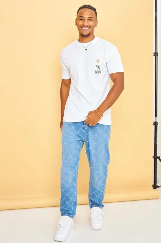 Men TShirt Fleurs 034Marguerite034 Blanc White Brentiny Paris TShirts