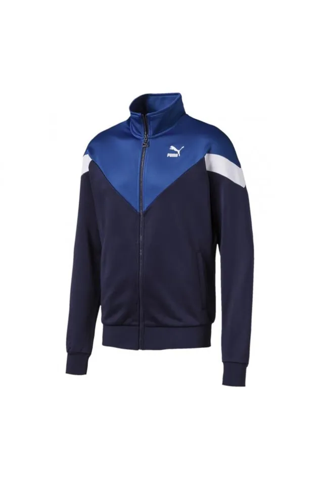 Men Track Jacket In Blue Puma Iconic Mcs Blue Brentiny Paris Sweatshirts and Pullovers