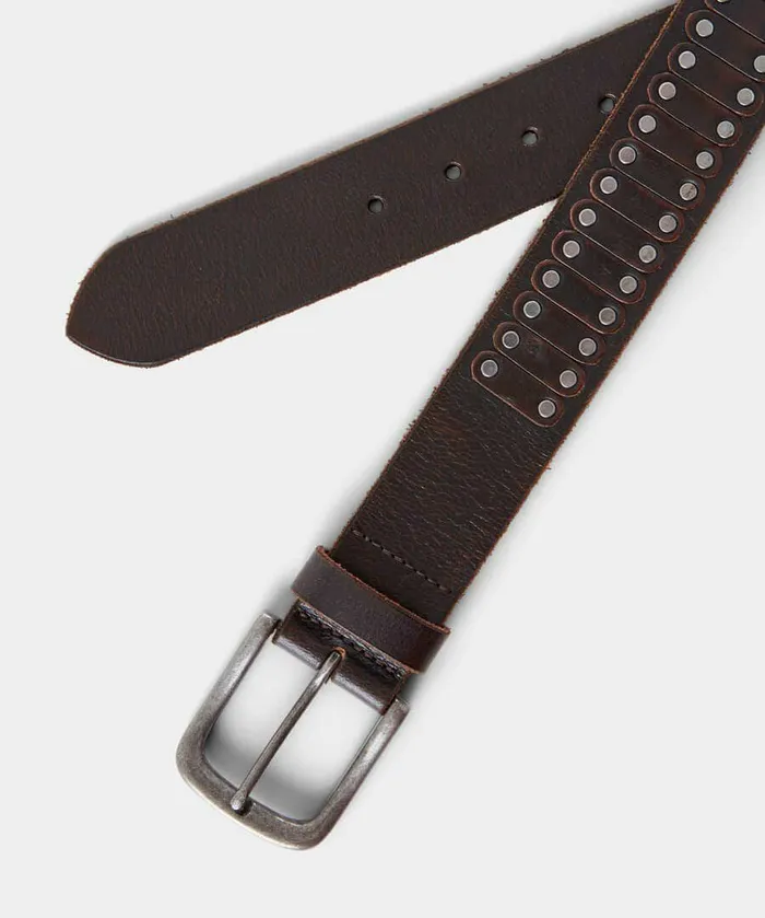 MenWomen Joe Browns Boston Studded Leather Belt Dark Brown MenWomen Joe Browns Boston Studded Leather Belt Dark Brown
