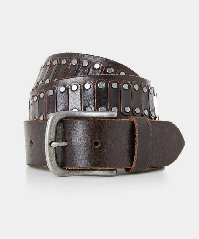 MenWomen Joe Browns Boston Studded Leather Belt Dark Brown MenWomen Joe Browns Boston Studded Leather Belt Dark Brown